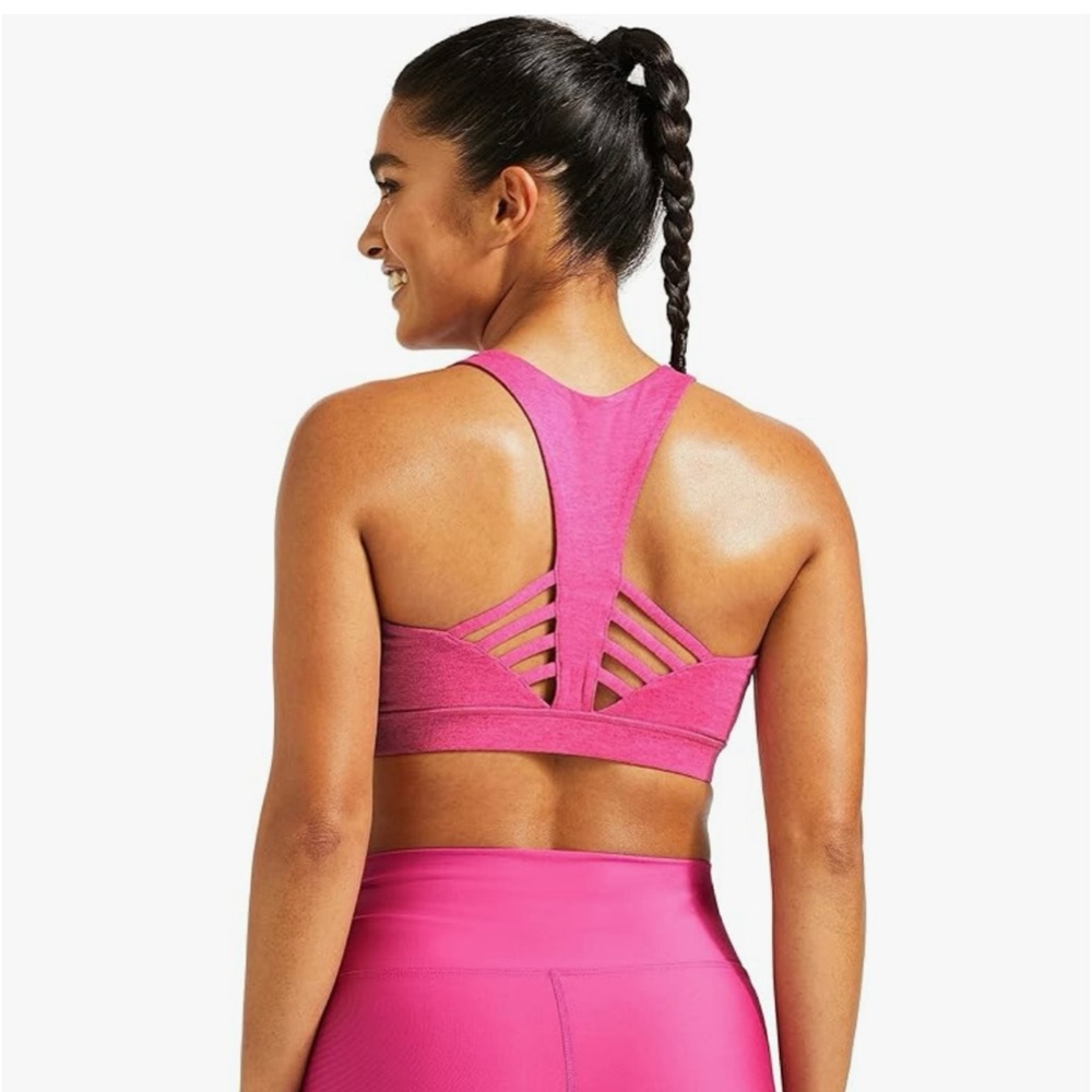 Peloton New Heathered Strappy Bra Pink Women’s M Sports Bra